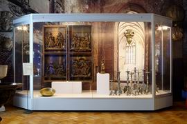 Oszklony podest w muzeum w Elblągu